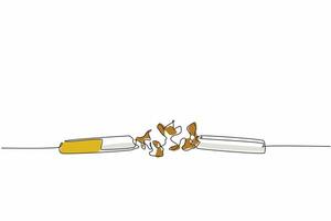 A cigarette is burning and smoking vector
