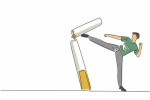 A man kicking a cigarette out of the air vector