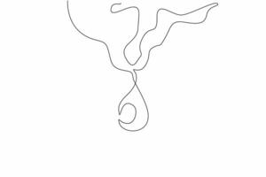 Single one line drawing water drop from water clot. Protect the environment from pollution. Without contamination. Save water for future. World Water Day. Continuous line design graphic illustration vector