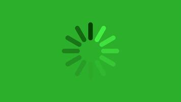 Loading circle, download progress, animation web design template, interface buffering upload on green screen. chrome key green. video