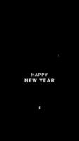 Happy New Year animated text with flat-style fireworks. Great for greetings or sales promotions for New Year's events video
