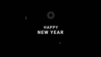 Happy New Year animated text with flat-style fireworks. Great for greetings or sales promotions for New Year's events video