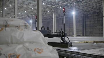 Innovative Automated Warehouse Equipped with Advanced Robotics and Efficient Storage Solutions. Clip video