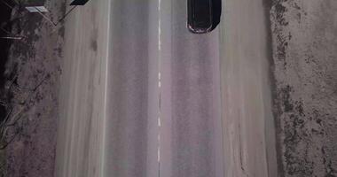 An Aerial View of a Deserted and Abandoned Roadway Stretching into the Horizon Beyond Limits. Stock Clip video