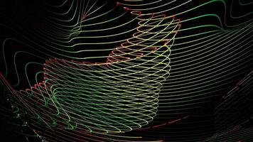 Dynamic with vibrant lines on a black background creates visual appeal. Design video