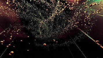 A captivating journey through a dark space filled with bubbles video