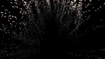A striking black background hosts floating bubbles, creating whimsy. Design video