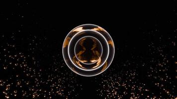 A captivating features dynamic elements on a sleek black backdrop. Design video