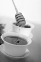 A Cozy Coffee Moment A Cup of Brewed Java on the Table photo