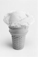 Lemon Sorbet Ice Cream in Cone, Food Photography photo