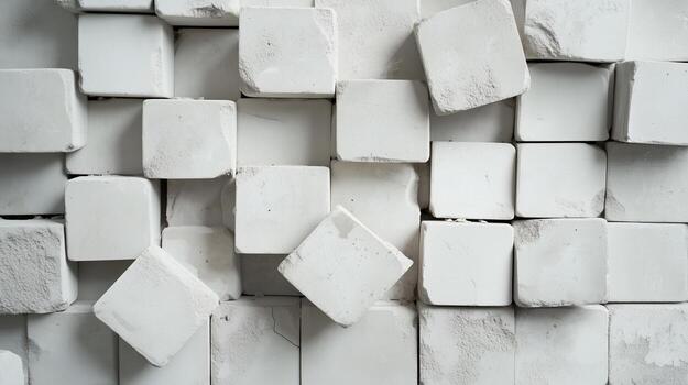 White cubic blocks arranged in a modern pattern create a minimalist aesthetic for an architect's design concept photo