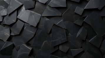 Dark textured surface composed of uneven geometric shapes and angular fragments in a monochromatic style photo