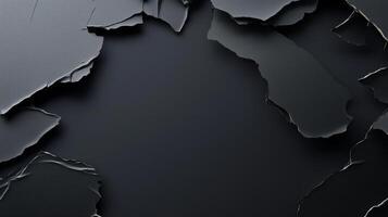 Dark textured surface with peeling layers revealing depth and dimension in a dramatic abstract composition photo