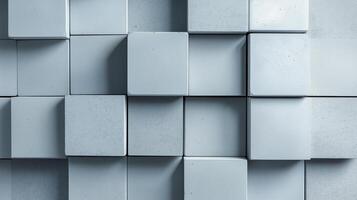 Textured grey concrete blocks create an abstract pattern in a contemporary design setting photo