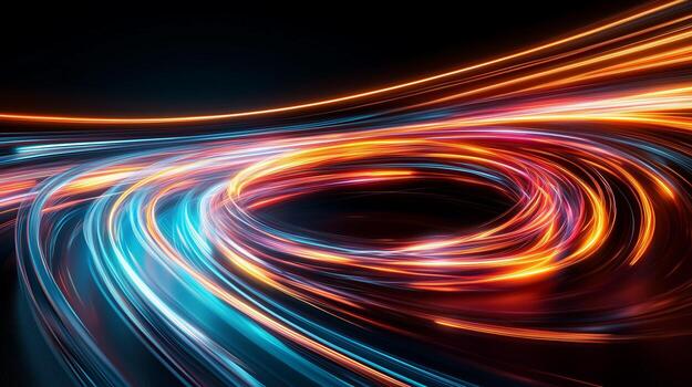 arremolinándose luces crear vibrante patrones en dinámica movimiento en un oscuro antecedentes foto