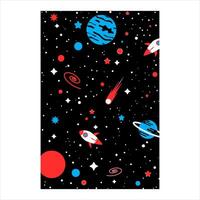 seamless pattern space planets vector