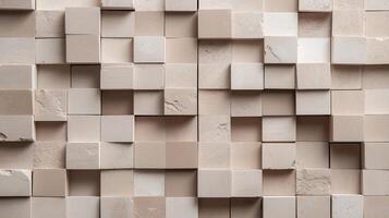 Textured arrangement of beige cubes in a modern design setting showcasing depth and dimension photo