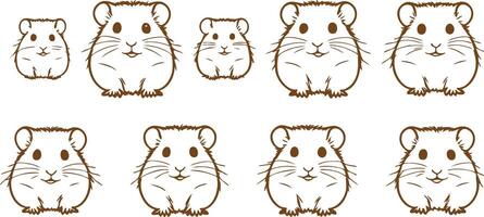 Hamster Face Silhouette for Cute Pet Illustrations vector