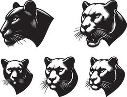 Sleek Panther Head for Minimalist Artwork vector