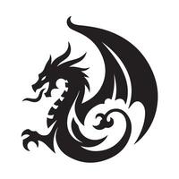 Fire-Breathing Dragon Silhouette for Mythological Themes vector