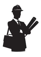 Architect Design Silhouette for Building Projects vector