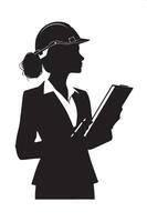 Architect at Work Silhouette for Construction Branding vector