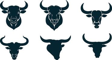 Bull on Field Silhouette for Rustic and Natural Art vector