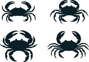 Crab with Claws Silhouette for Bold Ocean Artwork vector