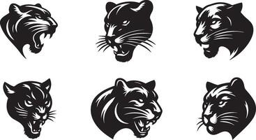 Big Cat Art Featuring a Stealthy Panther Head vector