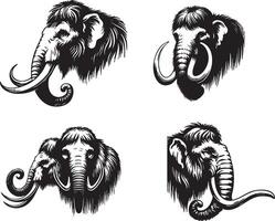 Artistic Mammoth Portrait for Historical Graphics vector