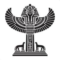 Mystical Egyptian Totem Silhouette with Ancient Symbols vector