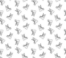 seamless pattern with winter ski boots. Graphic line background for use in design, web site, packing, textile, fabric vector