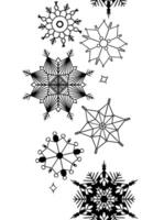 seamless vertical border of snowflakes. Design for Christmas and New Year cards and invitations. Graphic line Winter ornament. vector