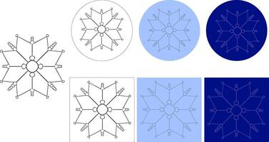 illustration abstract shape snowflake element logo or icon. EPS 10 Graphic line illustration vector
