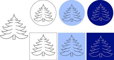 Pine tree logo set, icon, silhouette and logo. graphic line isolated element. Nature sign and symbol. vector