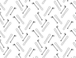 Ski pattern seamless. graphic line background. Skiing texture. ornament vector