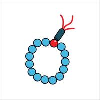 a bracelet with a red bead on it vector