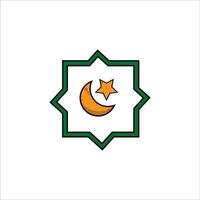 islamic symbol with star and crescent vector