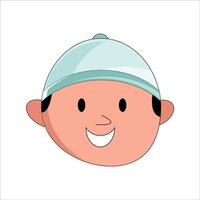 a cartoon face with a hat on it vector