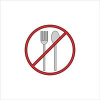 no fork and spoon icon on white background vector