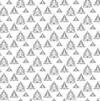 forest pine tree Seamless pattern, landscape snowy. Nature graphic line Pattern background for Christmas Eve banner vector