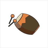 a drum icon with two sticks on top of it vector