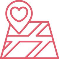 Map Heart Icon Element For Design vector