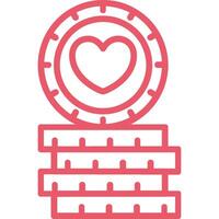 Love Coin Icon Element For Design vector