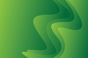 Green abstract background with wavy lines vector