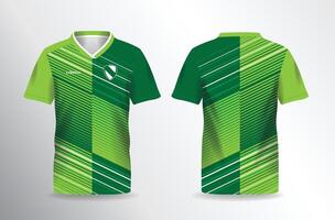 Green soccer jersey template, front and back view vector