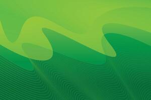 Green abstract background with wavy lines vector