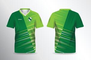 abstract green soccer jersey template, front and back view vector