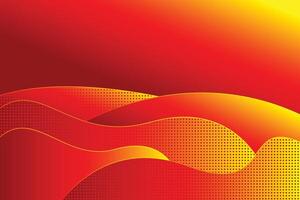 Abstract red and yellow wave background vector