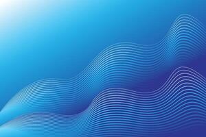 Abstract blue wave background with wavy lines vector